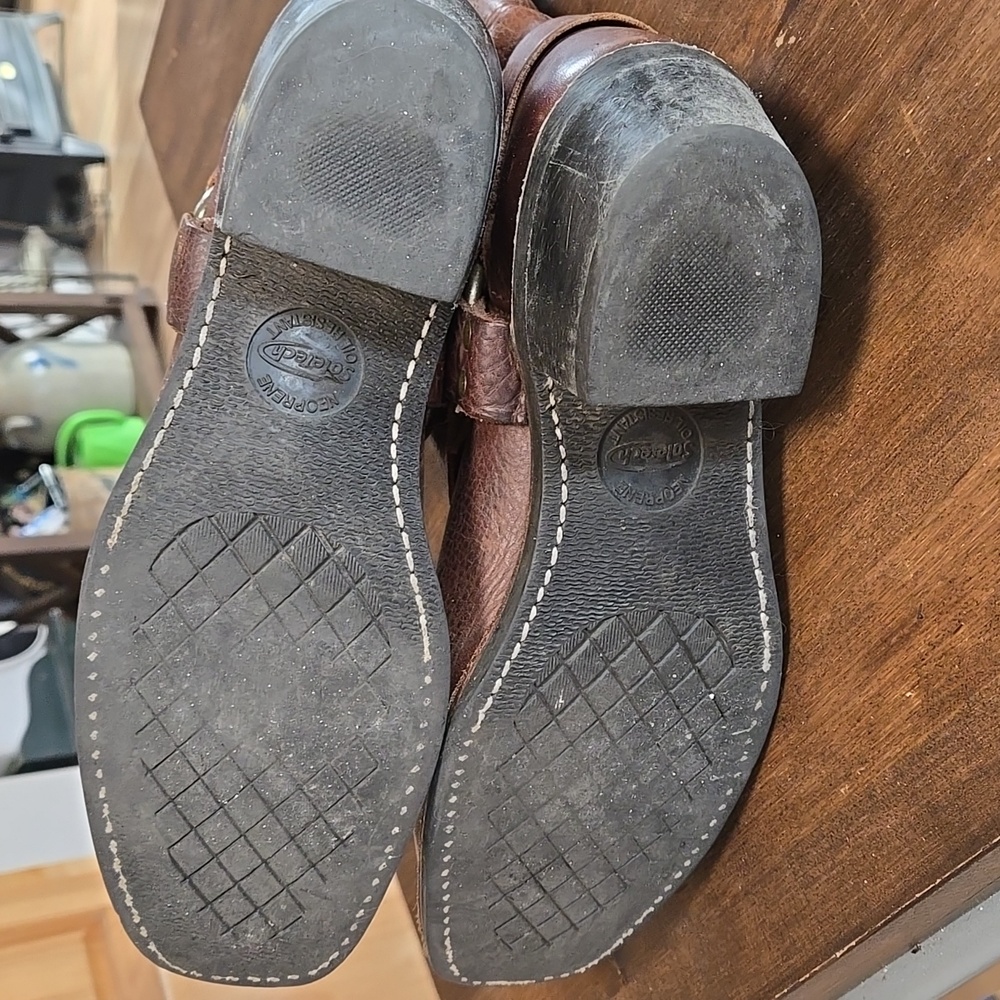 Frye Brown Leather Harness Moto Boots - Picture 5 of 8